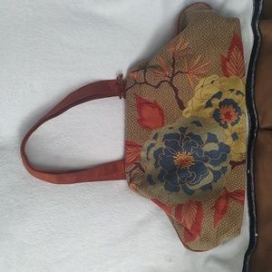 Atenti Blue Dahlia Shoulder Bag